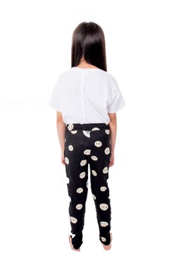 Miss London Drawstring Printed Pyjama Black/white  - Image 4