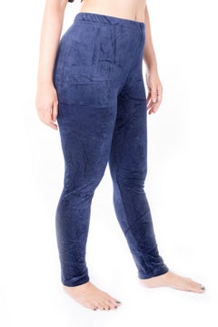 Miss London Velvet Lounge Pants Blue  - Image 2
