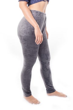 Miss London Velvet Lounge Pants Grey  - Image 3