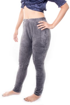 Miss London Velvet Lounge Pants Grey  - Image 5