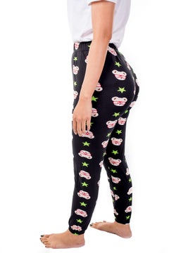 Miss London Elasticated Printed Pyjama Black/White/Green  - Image 2