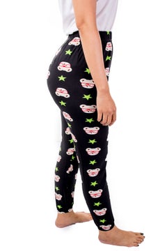 Miss London Elasticated Printed Pyjama Black/White/Green  - Image 3