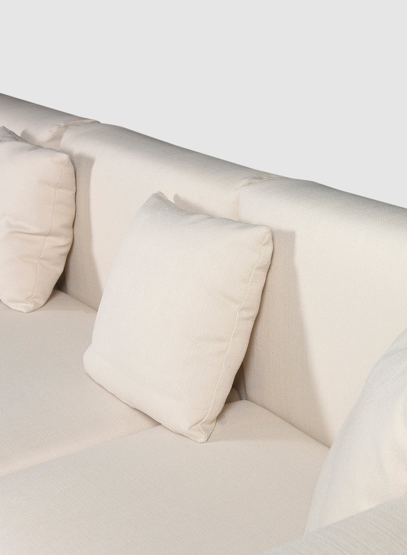 ebb & flow - L-Shape Sofa Luxurious - Upholstered Fabric with Wood Base Couch -  Sofa Bed Relaxing Sofa - White 3022*1808*780mm - Image 1