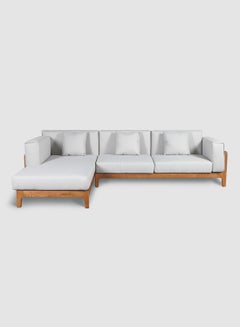 L-Shape Sofa - Upholstered Fabric with Wood Leg Couch - Sofa Bed Relaxing Sofa- Grey 3022*1808*780mmmm