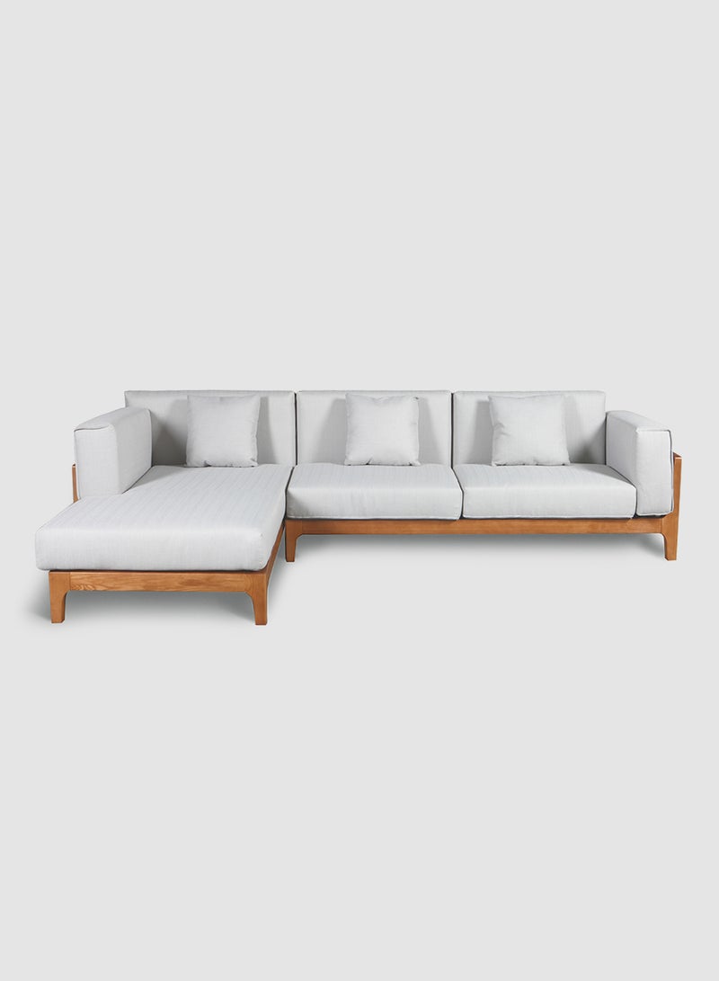 ebb & flow - L-Shape Sofa - Upholstered Fabric with Wood Leg Couch - Sofa Bed Relaxing Sofa- Grey 3022*1808*780mmmm - Image 1