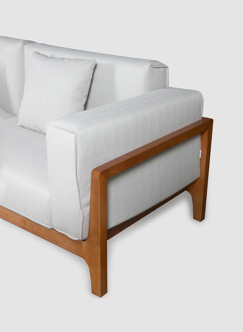 ebb & flow - L-Shape Sofa - Upholstered Fabric with Wood Leg Couch - Sofa Bed Relaxing Sofa- Grey 3022*1808*780mmmm - Image 1