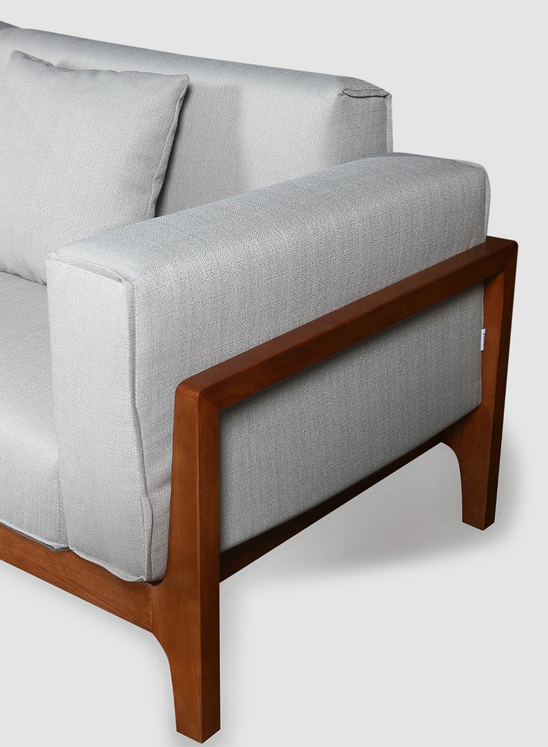 ebb & flow - L-Shape Sofa - Upholstered Fabric with Wood Leg Couch - Sofa Bed Relaxing Sofa- Grey 3022*1808*780mmmm - Image 1