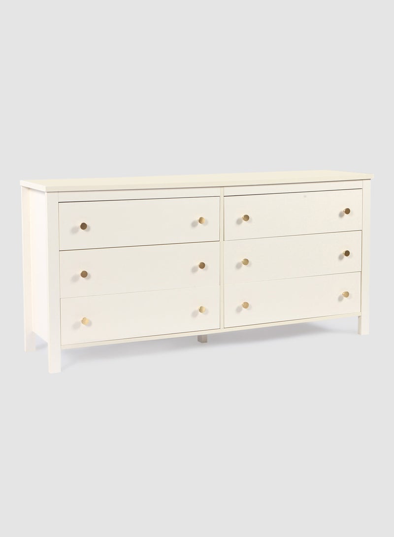Switch Bedroom Dresser Makeup Vanity - Storage Organizer Wide Chest - 6 Drawer Dresser For Hairstyle- White 1720*455*830mm  - Image 1