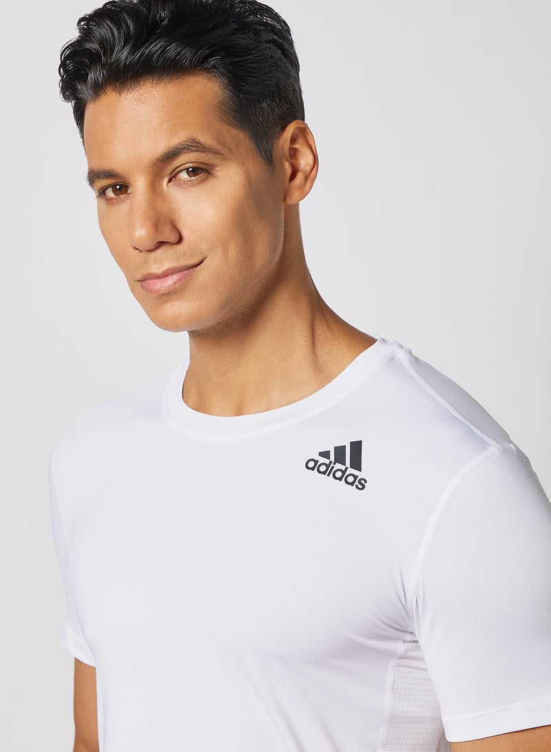 Adidas - Techfit Compression T-Shirt White - Image 1