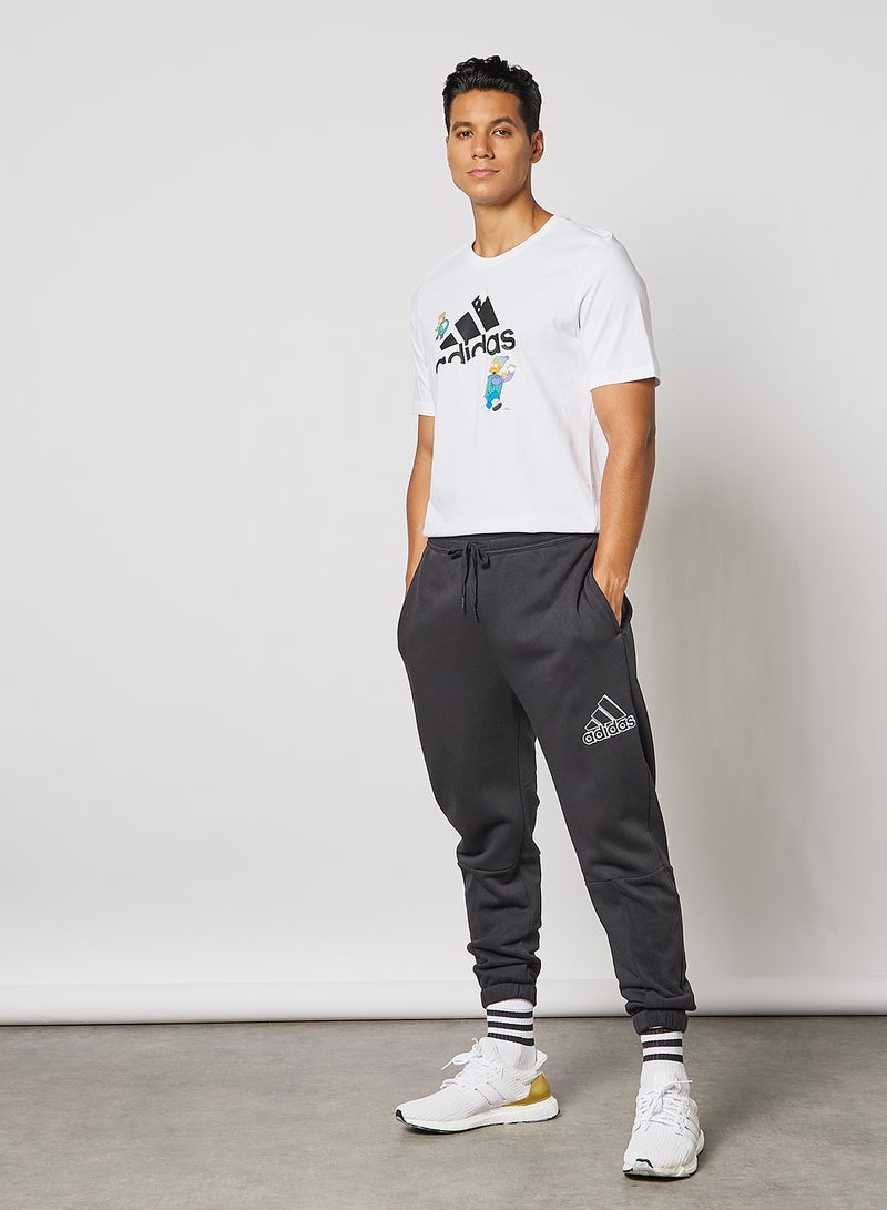 Adidas - Simpsons Snowball Fight Graphic T-Shirt White - Image 1