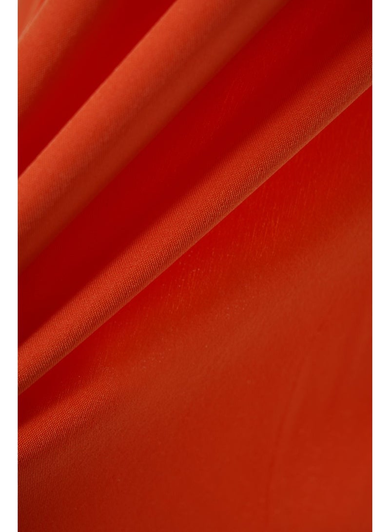 Aila - Women'S Casual Knee Length Short Sleeve Plain Basic Dress Orange - Image 1