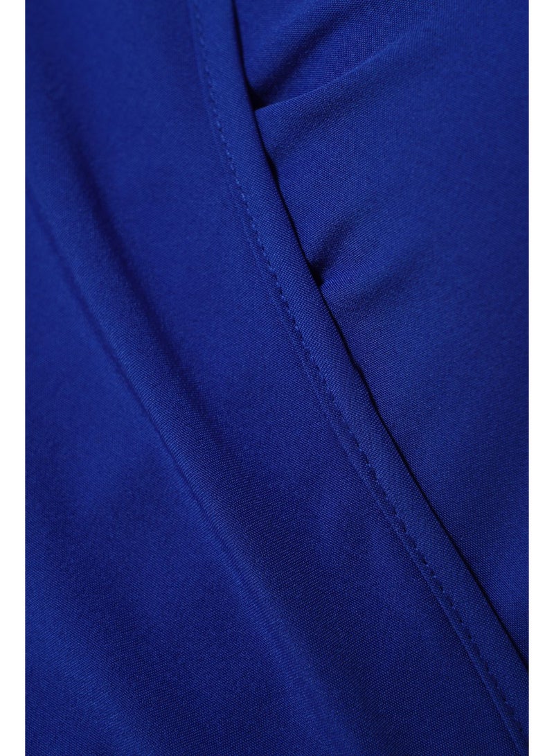 آيلا فستان كاجوال بقصّة ضيقة وأكمام قصيرة وطول يصل إلى الركبة للنساء أزرق - Image 5