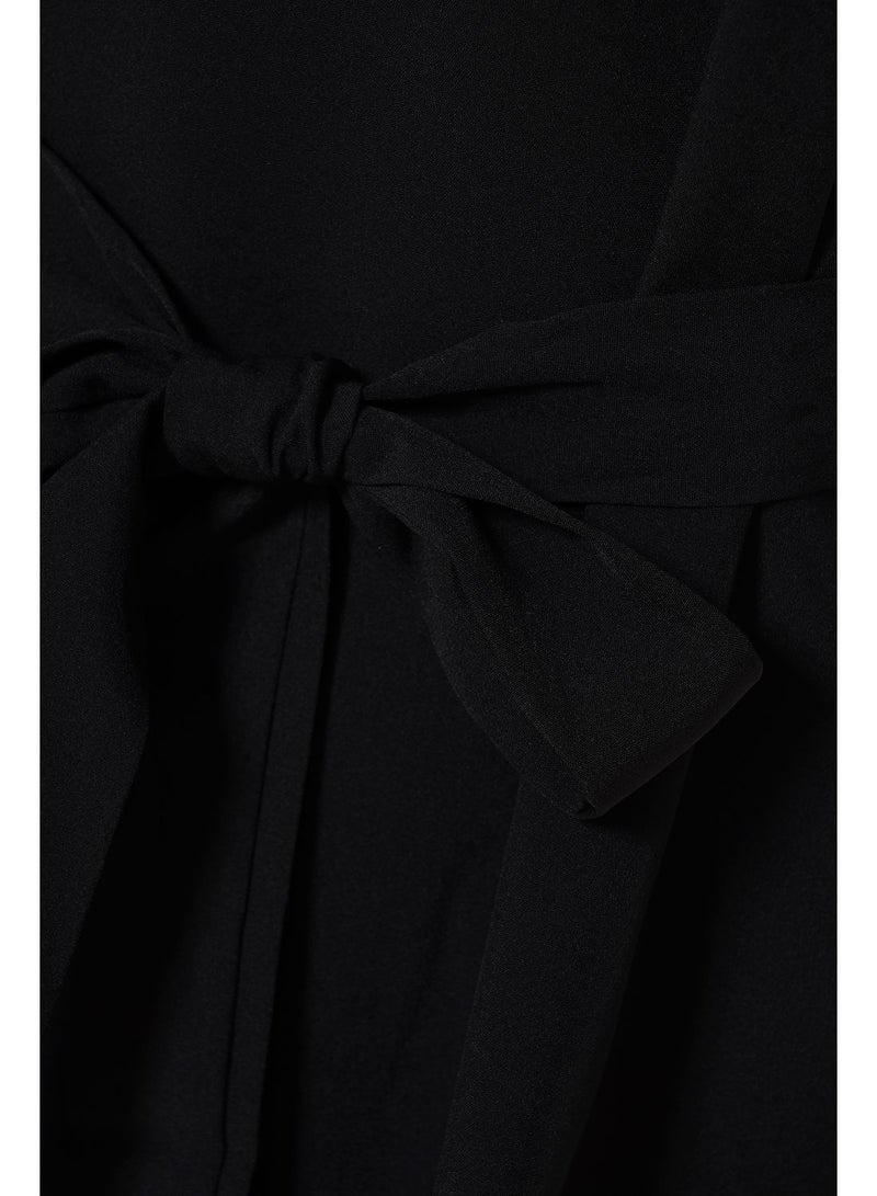 Aila - Women'S Casual Mini Short Sleeve Plain Basic Dress Black - Image 1
