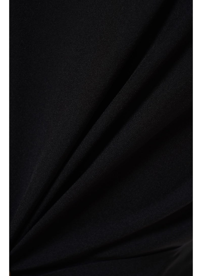 Aila - Women'S Casual Mini Short Sleeve Plain Basic Dress Black - Image 1