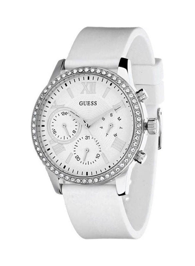 جس ساعة يد بعقارب وسوار من الجلد طراز W1135L7 للنساء - Image 2