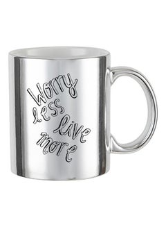 MEC Worry Less Live More Special Printed Mug Silver 