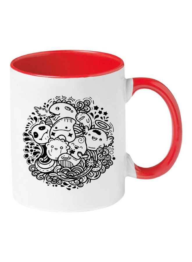 إم إي سي مج يطبعة خربشة . أحمر/ أبيض .