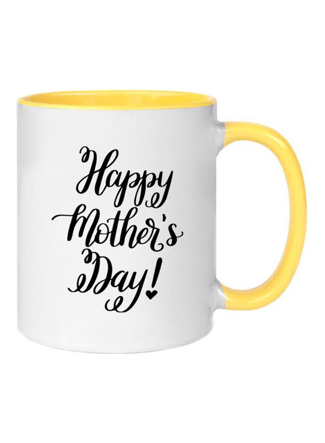MEC Happy Mothers Day Printed Mug Yellow/White
