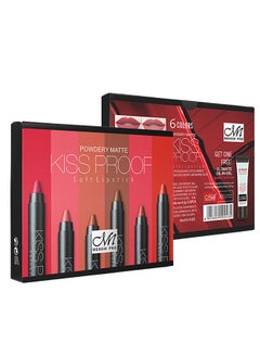 Menow 6-Piece Matte Lipstick With Remover And Sharpener Multicolour  - Image 2