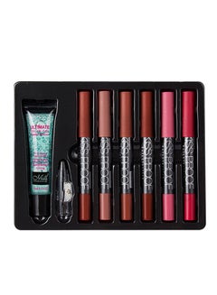 Menow 6-Piece Matte Lipstick With Remover And Sharpener Multicolour  - Image 4