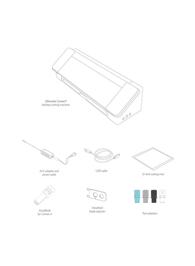 Silhouette - Cameo 4 Desktop Digital Cutter White - Image 1