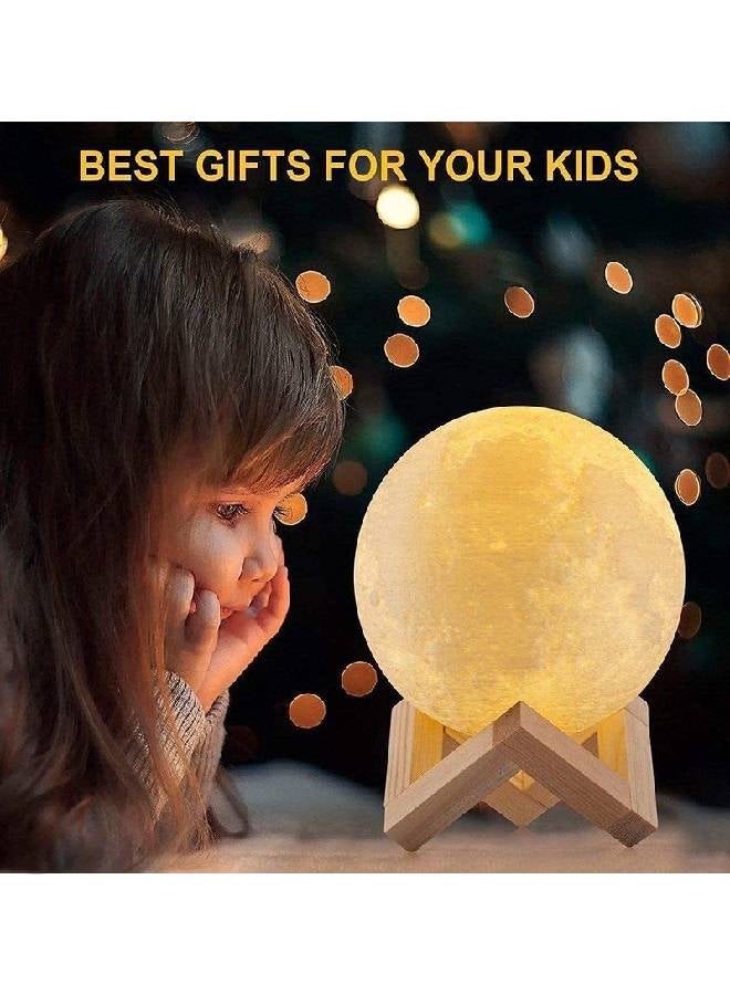 3D USB LED Moon Lamp With Stand Beige