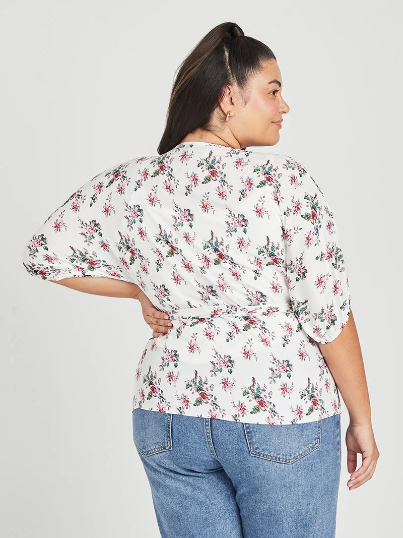 Closet By Styli Floral Print Wrap Top Multicolour