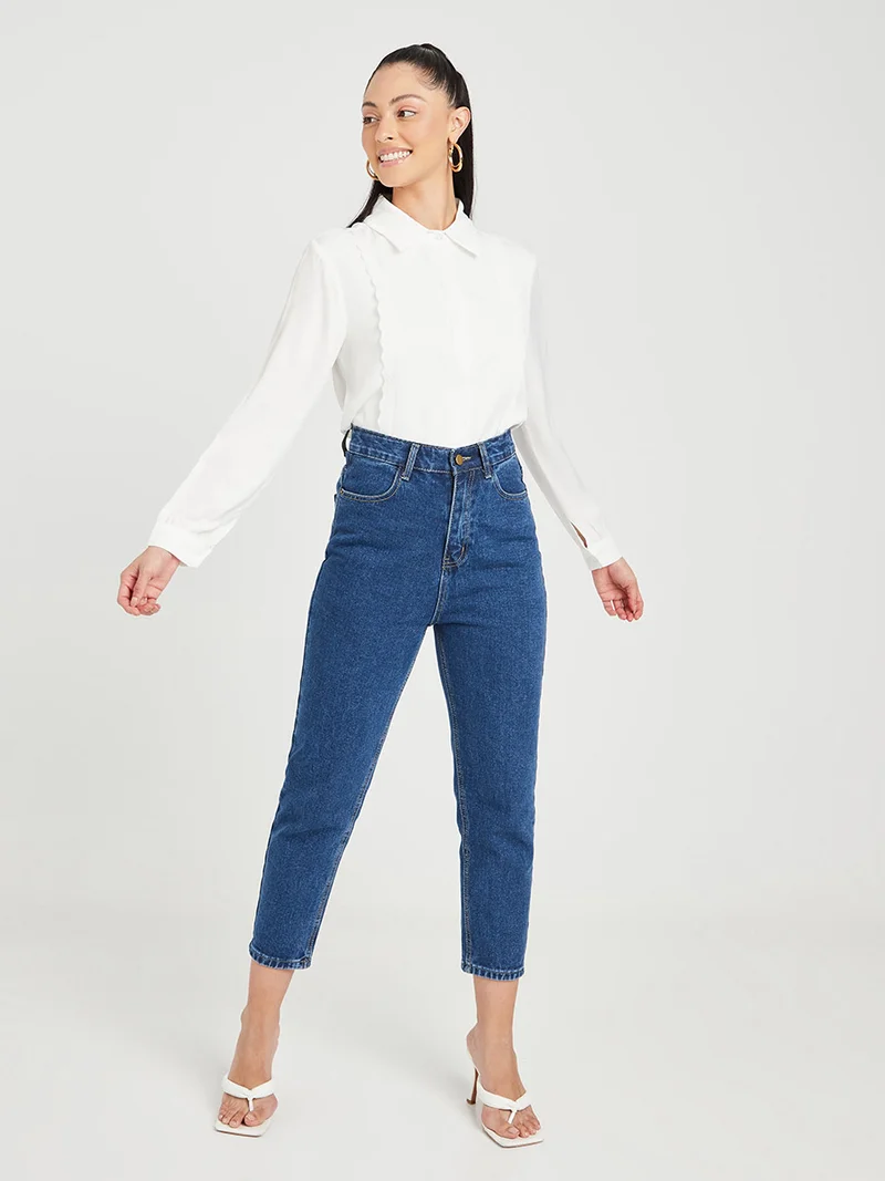 Closet By Styli Lace Detail Shirt White