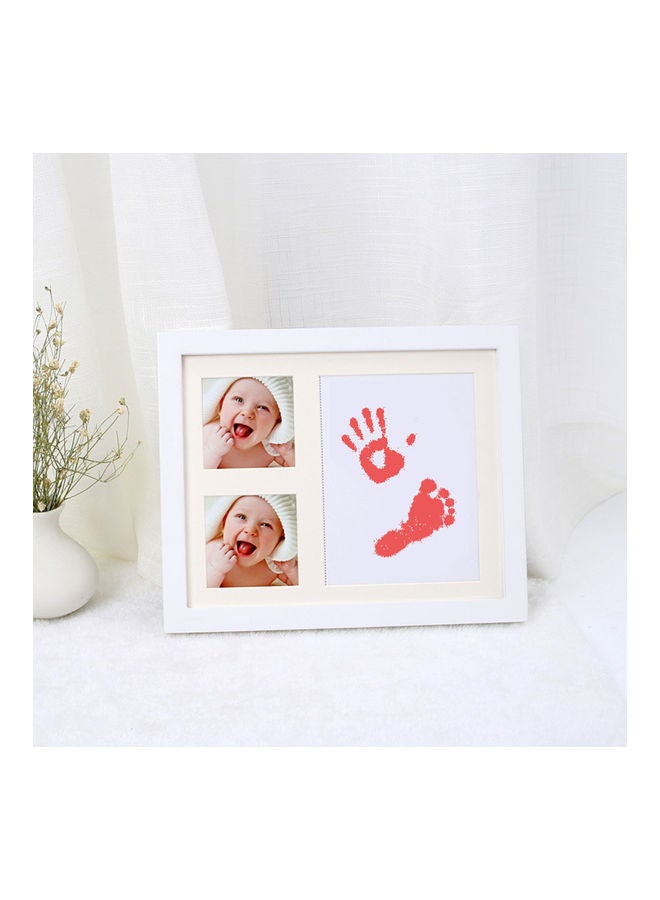 Newborn Baby Handprint And Footprint Photo Frame-Red - Image 5