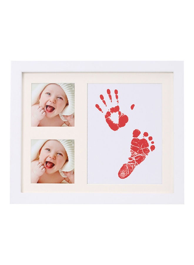 Newborn Baby Handprint And Footprint Photo Frame-Red - Image 1