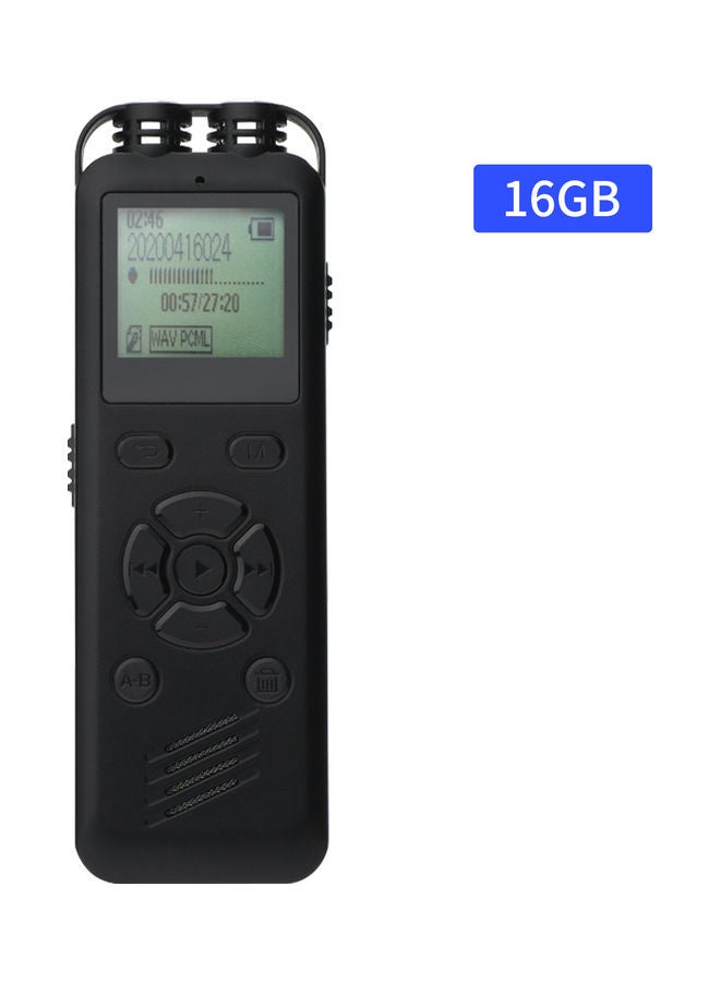 مسجل صوت رقمي نشط بمشغل MP3 سعة 16 جيجابايت OS5273-2 أسود - Image 2