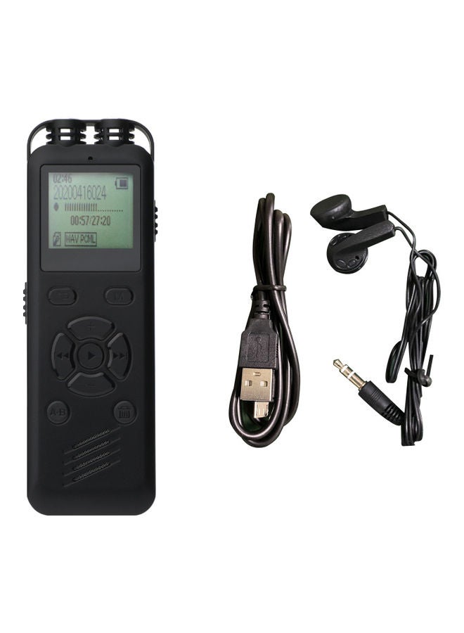 مسجل صوت رقمي نشط بمشغل MP3 سعة 16 جيجابايت OS5273-2 أسود - Image 1