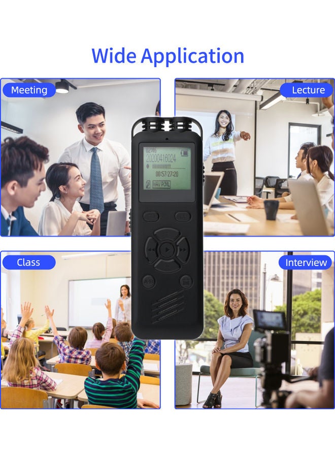 مسجل صوت رقمي نشط بمشغل MP3 سعة 16 جيجابايت OS5273-2 أسود - Image 3