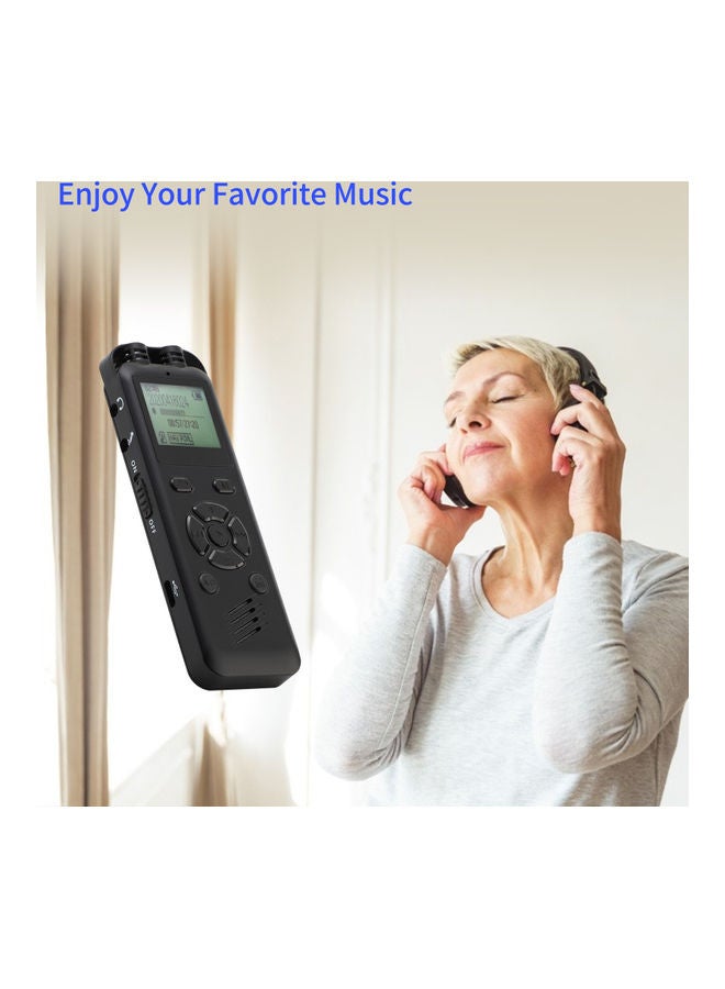 مسجل صوت رقمي نشط بمشغل MP3 سعة 16 جيجابايت OS5273-2 أسود - Image 5