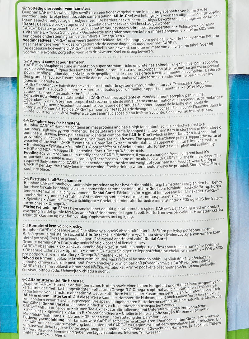 beaphar - Care Plus Hamster Food Multicolour 700grams - Image 1