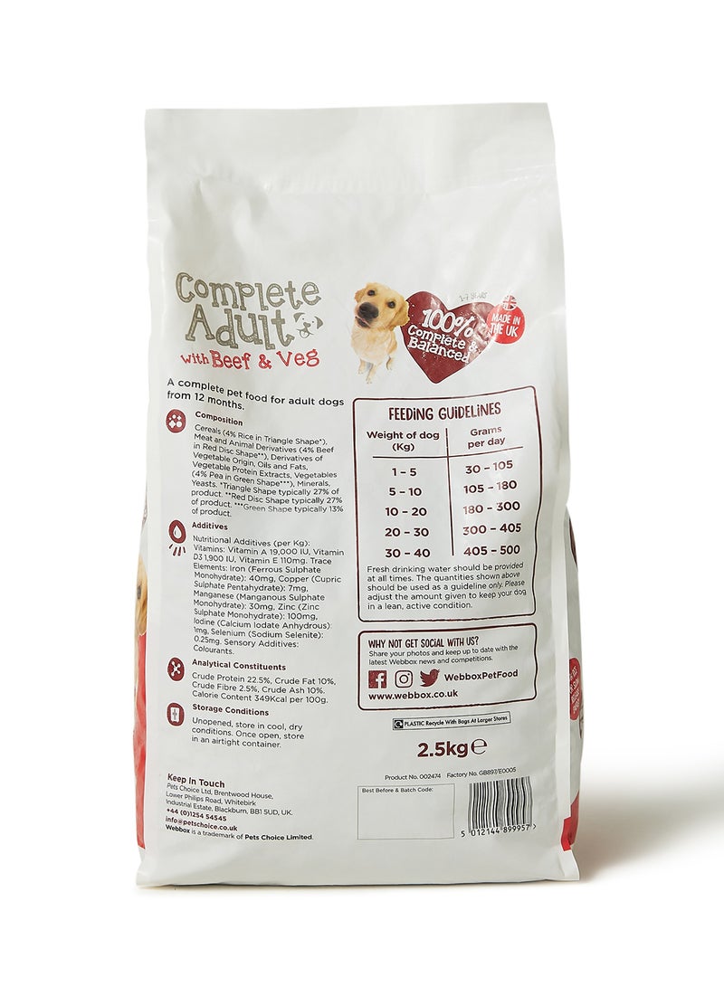 Webbox Complete Adult with Beef And Veg Dog Food Multicolour 2.5kg  - Image 2