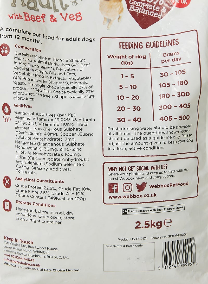 Webbox Complete Adult with Beef And Veg Dog Food Multicolour 2.5kg  - Image 4