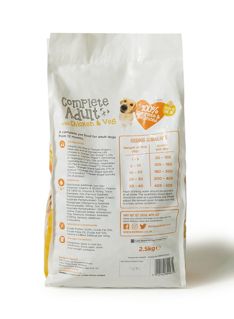 Webbox Complete Adult Dry Chicken And Veg Dog Food Multicolour 2.5kg  - Image 2
