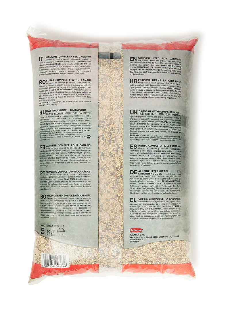 Padovan - Natural Mix Canarini Complete Feed For Birds 5kg - Image 1