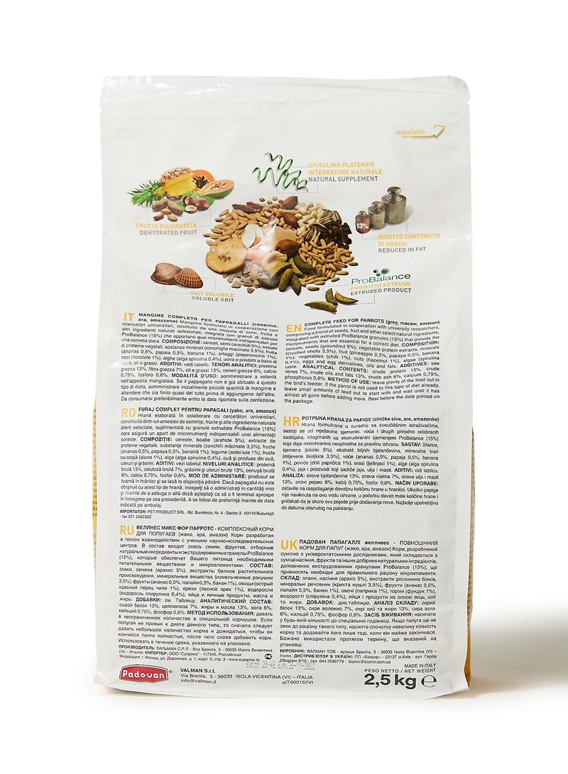 Padovan Wellness Parrots  Provides Essential Nutrients And Trace Elements 2.5kg - Image 2