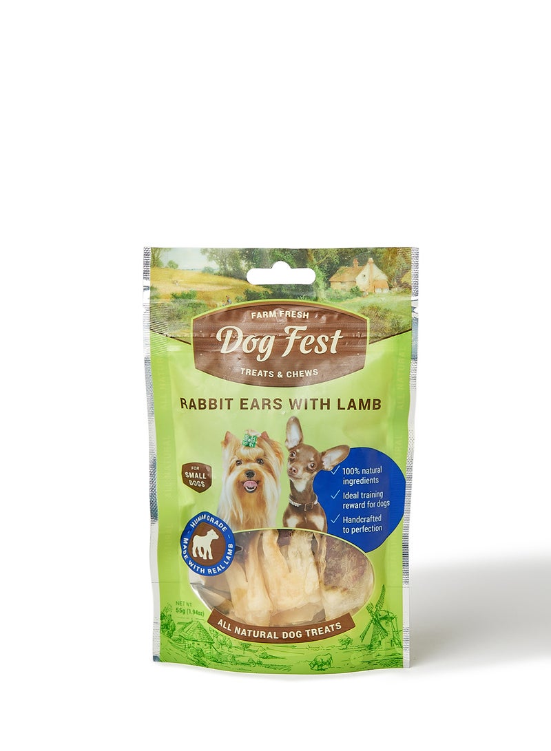 Dog Fest - Rabbit Ears With Lamb Multicolour 55grams - Image 1