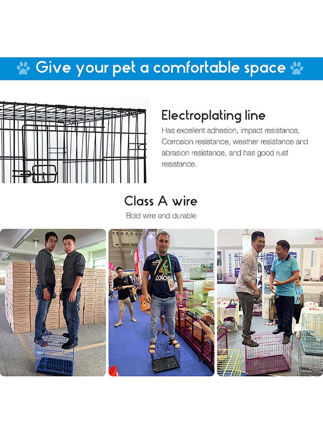 Kidle Crate Pet Cage Kennel Playpen for Extra Large Medium Small Puppy, Cat, Rabbit Indoor Outdoor with Tray Black 60 x 46 x 50cm  - Image 4