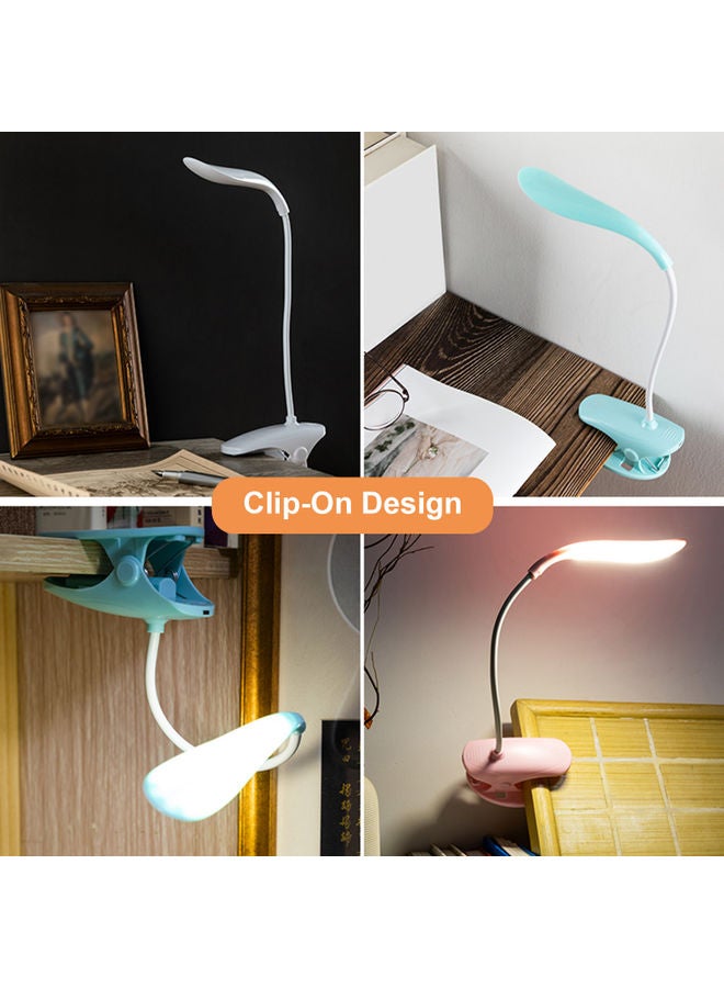 Portable Clip on Desk Lamp LED Night Light for Bed Reading Working Blue/White 20 x 13 x 17cm  - Image 2