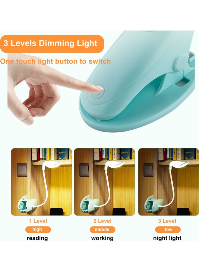 Portable Clip on Desk Lamp LED Night Light for Bed Reading Working Blue/White 20 x 13 x 17cm  - Image 3