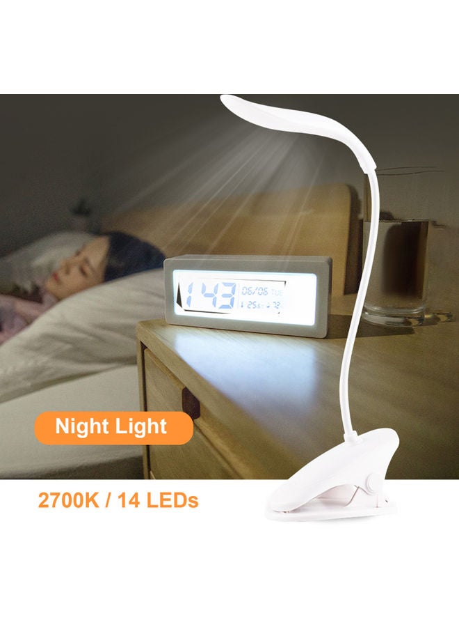 Portable Clip on Desk Lamp LED Night Light for Bed Reading Working Blue/White 20 x 13 x 17cm  - Image 4