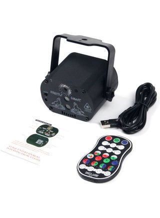 60 Patterns Stage Light Disco Party LED Sound Control Strobe Lamp with Remote Black 10.6 x 9 x 9.6cm - v1634045102/N51326555A_1