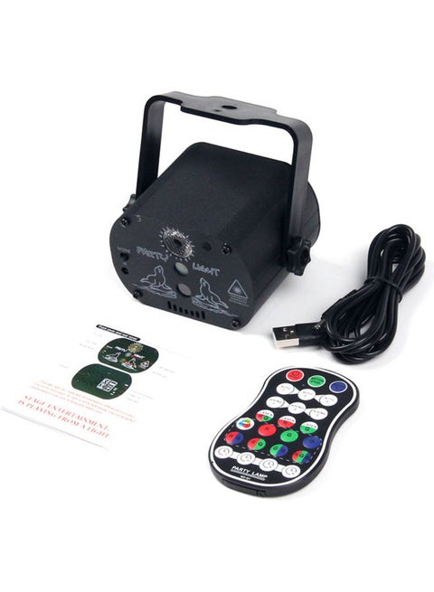 60 Patterns Stage Light Disco Party LED Sound Control Strobe Lamp with Remote Black 10.6 x 9 x 9.6cm