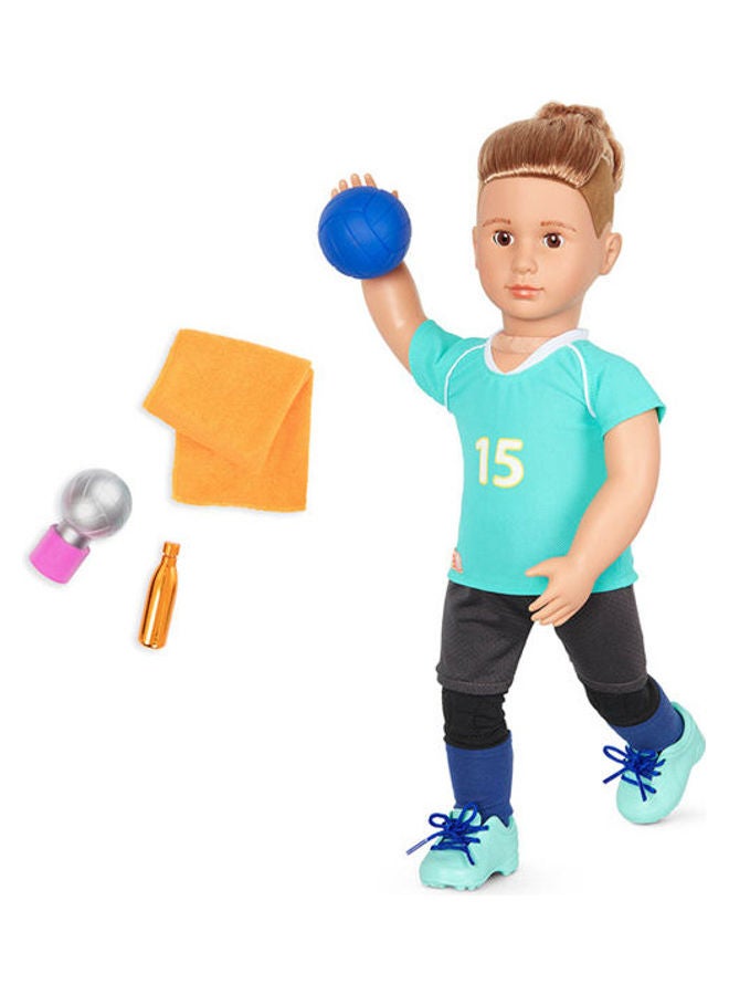 Our Generation Dlx V-Ball Player Posable Boy Doll W-Accy, Johnny 18inch  - Image 1