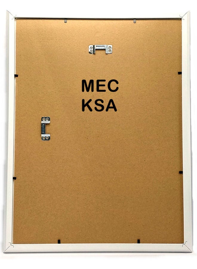 MEC Saudi Arabia Flag Thumb Illustration Wall Art Poster Frame White 21x30cm - Image 2