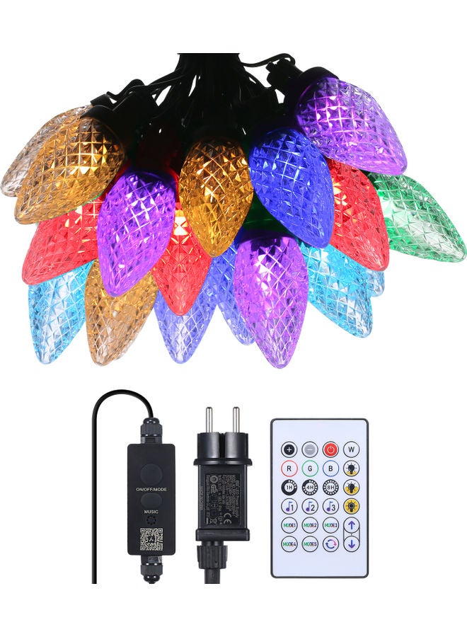 ماركة غير محددة شريط إضاءة ذكي قابل للتعتيم ومضاد للماء بمعيار IP65 ، مزود بإضاءة LED بشكل فراولة وقابس أوروبي . متعدد الألوان . 5متر  - Image 1